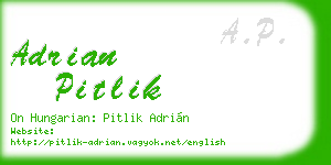 adrian pitlik business card