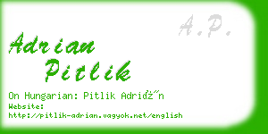 adrian pitlik business card